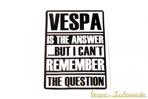 Aufkleber "Vespa is the answer" - Weiß